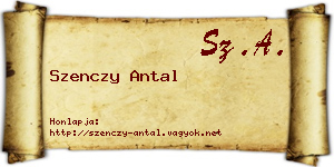 Szenczy Antal névjegykártya